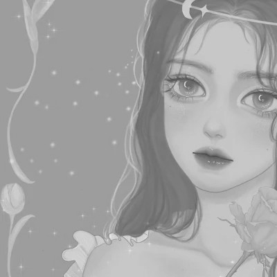 手绘黑白女生头像(图102)