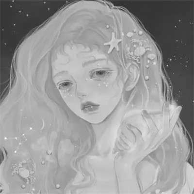 细腻手绘黑白女头像(图5)