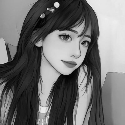 高颜值手绘黑白女生头像(图93)