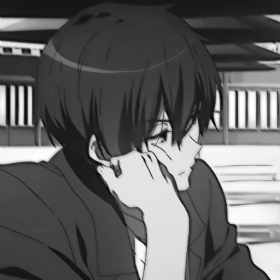 酷炫无比的黑白系动漫男生头像(图94)
