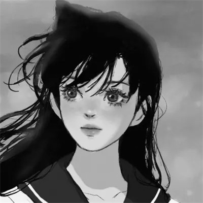 细腻手绘黑白女头像(图60)