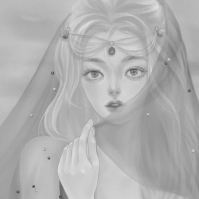 黑白女漫画头像(图34)