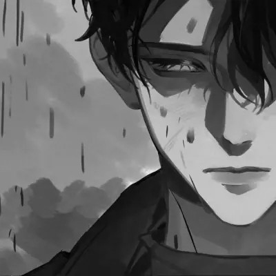 高质量黑白风动漫男生头像(图100)