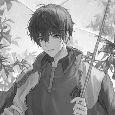 男生微信头像黑白动漫(图57)
