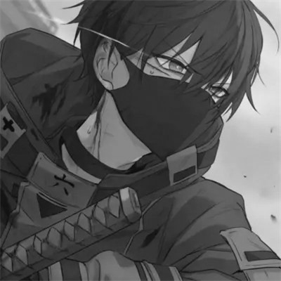 ins风高级质感黑白动漫男头像(图100)