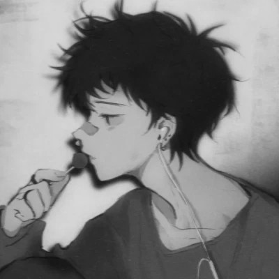 简约而不简单的潮流男生黑白动漫头像(图94)