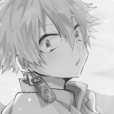ins风高级质感黑白动漫男头像(图115)