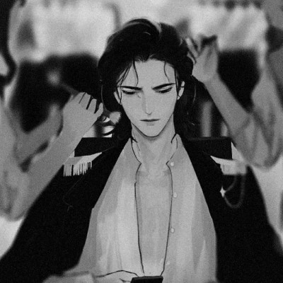 高质量黑白风动漫男生头像(图105)