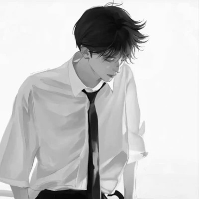 男生专属超酷动漫黑白微信头像(图73)
