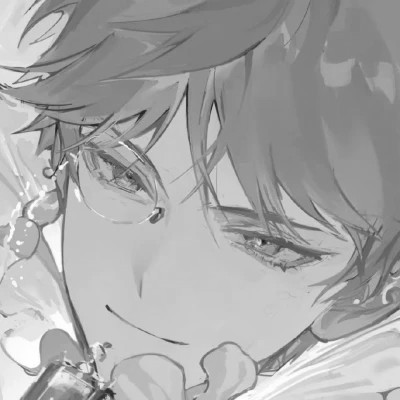 高质量黑白风动漫男生头像(图30)
