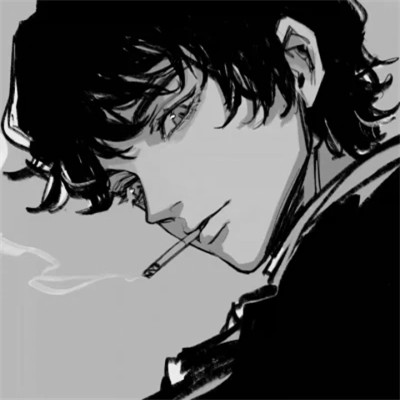 简约而不简单的潮流男生黑白动漫头像(图81)
