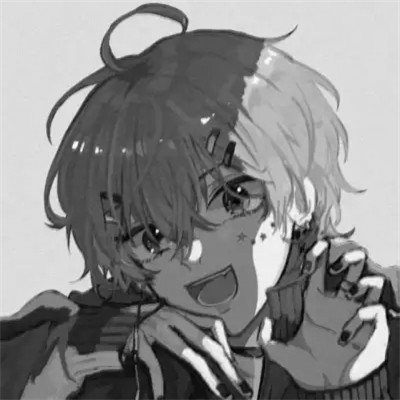 炫酷黑白风动漫男生头像高清(图64)