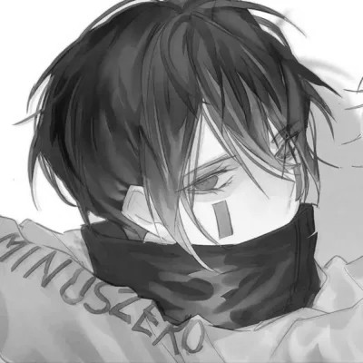 高质量黑白风动漫男生头像(图59)