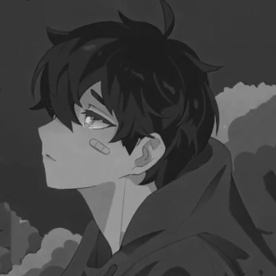 炫酷黑白风动漫男生头像高清(图65)