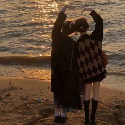 闺蜜头像真人可爱双人一左一右(图28)