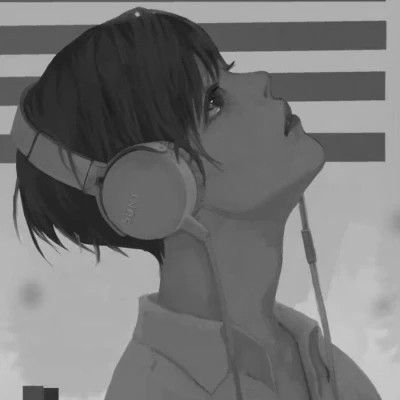 炫酷黑白风动漫男生头像高清(图94)