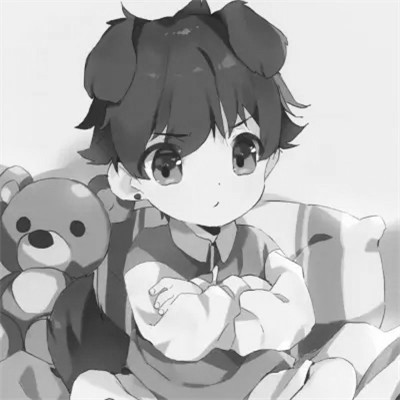 ins风高级质感黑白动漫男头像(图90)