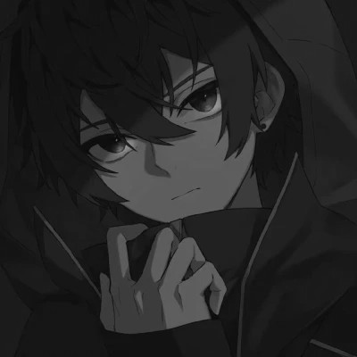 高质量黑白风动漫男生头像(图33)