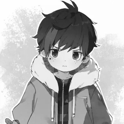 ins风高级质感黑白动漫男头像(图89)