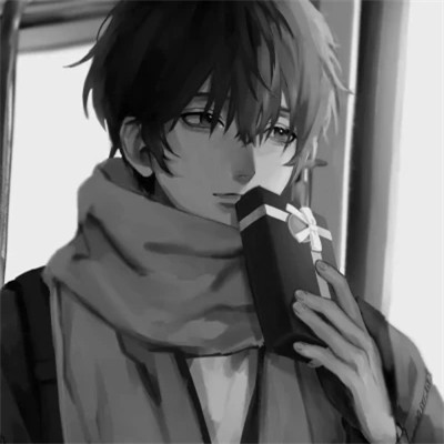 高质量黑白风动漫男生头像(图26)