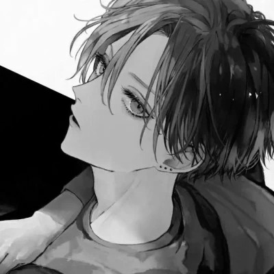 高质量黑白风动漫男生头像(图109)