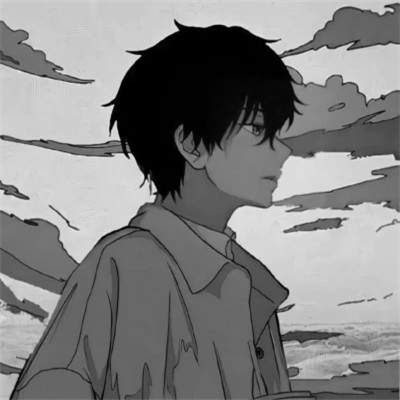 高质量黑白风动漫男生头像(图87)