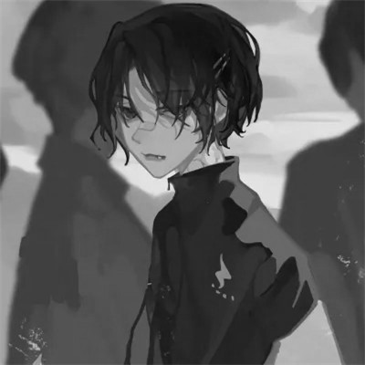 ins风高级质感黑白动漫男头像(图79)