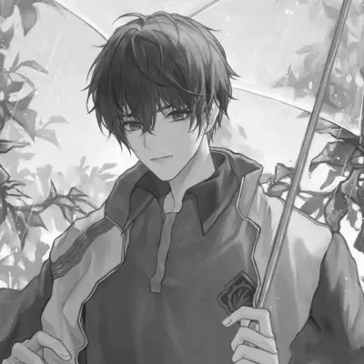 ins风高级质感黑白动漫男头像(图93)