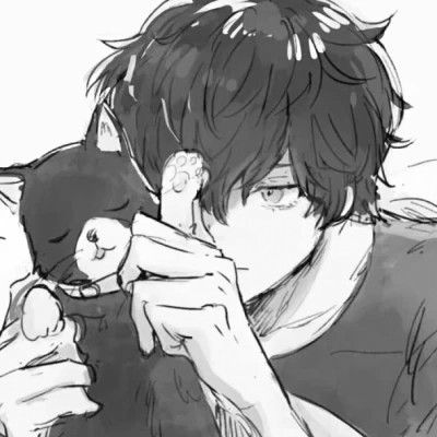 炫酷黑白风动漫男生头像高清(图76)
