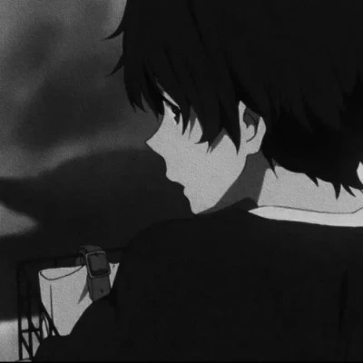 男生微信头像黑白动漫(图78)