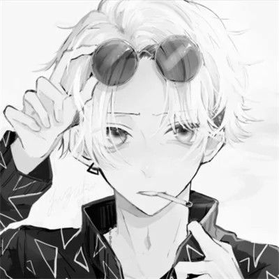 高质量黑白风动漫男生头像(图18)