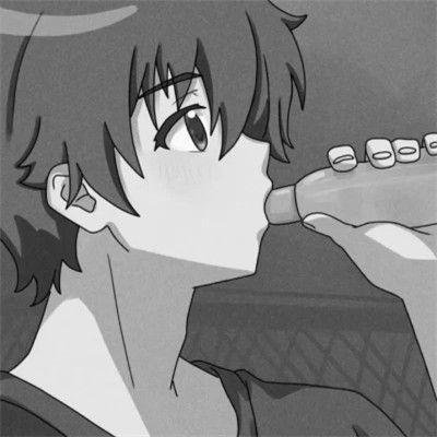 男生专属超酷动漫黑白微信头像(图85)