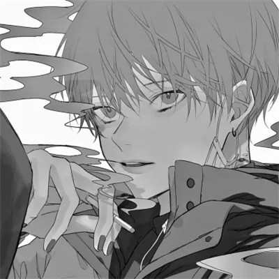 ins风高级质感黑白动漫男头像(图119)