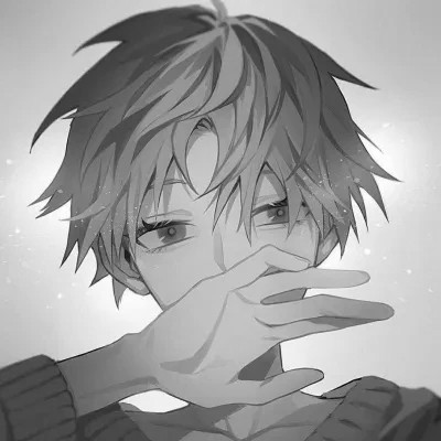 男生微信头像黑白动漫(图119)