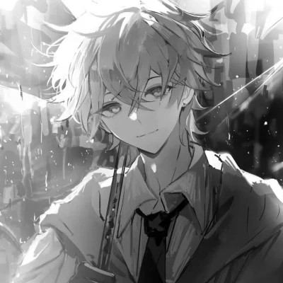 高质量黑白风动漫男生头像(图22)