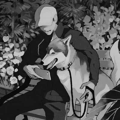 高质量黑白风动漫男生头像(图41)
