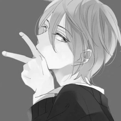 炫酷黑白风动漫男生头像高清(图82)