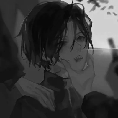 ins风高级质感黑白动漫男头像(图78)