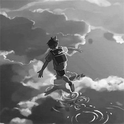 高质量黑白风动漫男生头像(图75)