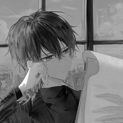 简约而不简单的潮流男生黑白动漫头像(图115)