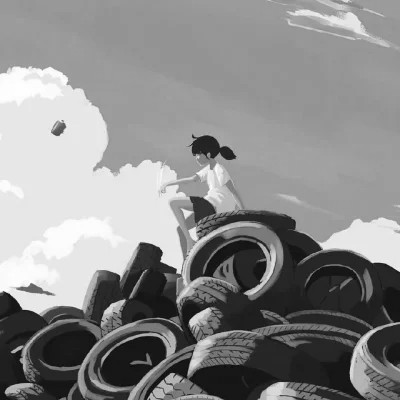 高质量黑白风动漫男生头像(图43)