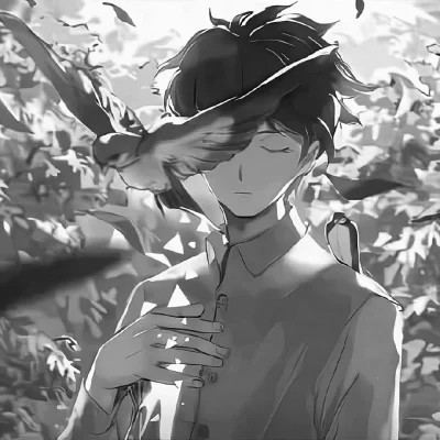 高质量黑白风动漫男生头像(图42)
