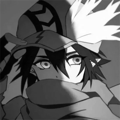 高质量黑白风动漫男生头像(图102)