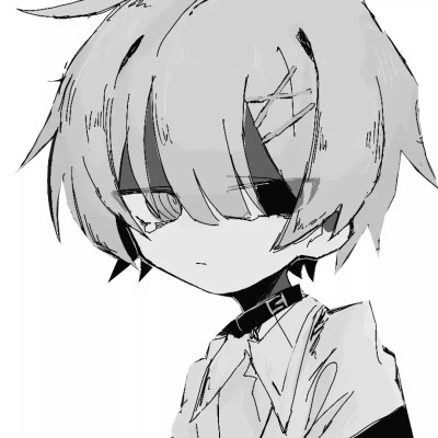 高质量黑白风动漫男生头像(图50)