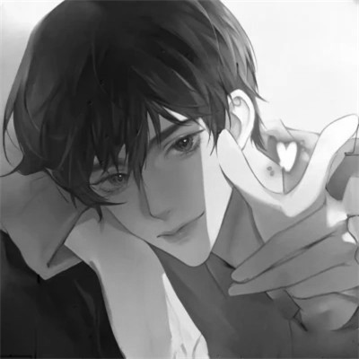 ins风高级质感黑白动漫男头像(图102)