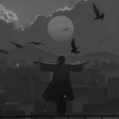 高质量黑白风动漫男生头像(图73)