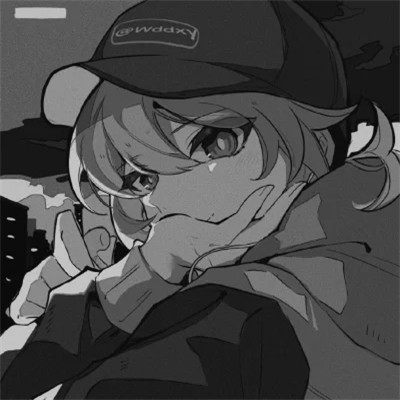 炫酷黑白风动漫男生头像高清(图73)