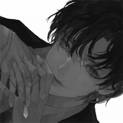 简约而不简单的潮流男生黑白动漫头像(图72)