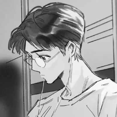 高质量黑白风动漫男生头像(图93)