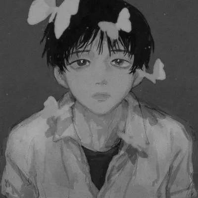 男生微信头像黑白动漫(图47)